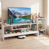 Cube TV Stand for 55 Inch TV with Power Outlets and Open Storage Shelves