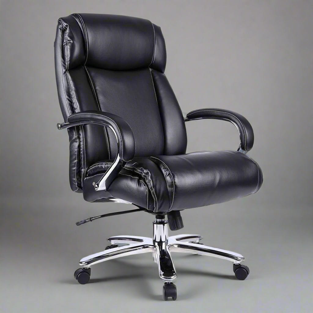 ALERA ALEMS4419 Maxxis Series Big/Tall Bonded Leather Chair - Black/Chrome Sz 32.7"Dx30.51"Wx48.2"H, Black