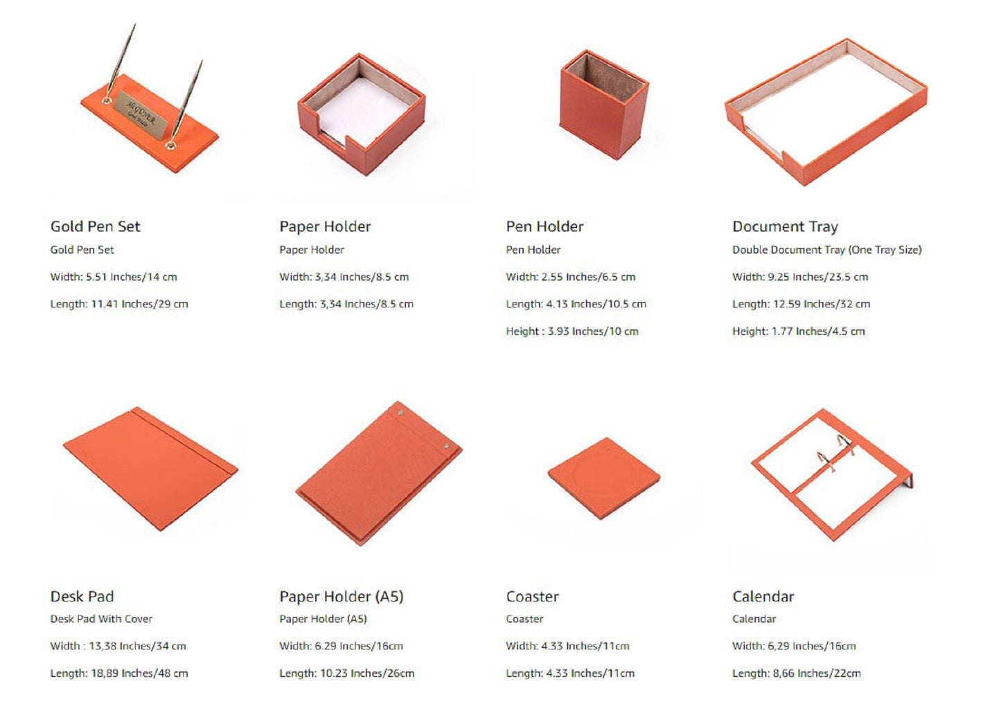 MOOG Leather Desk Set - Single Document Tray- Red - 10 PCS