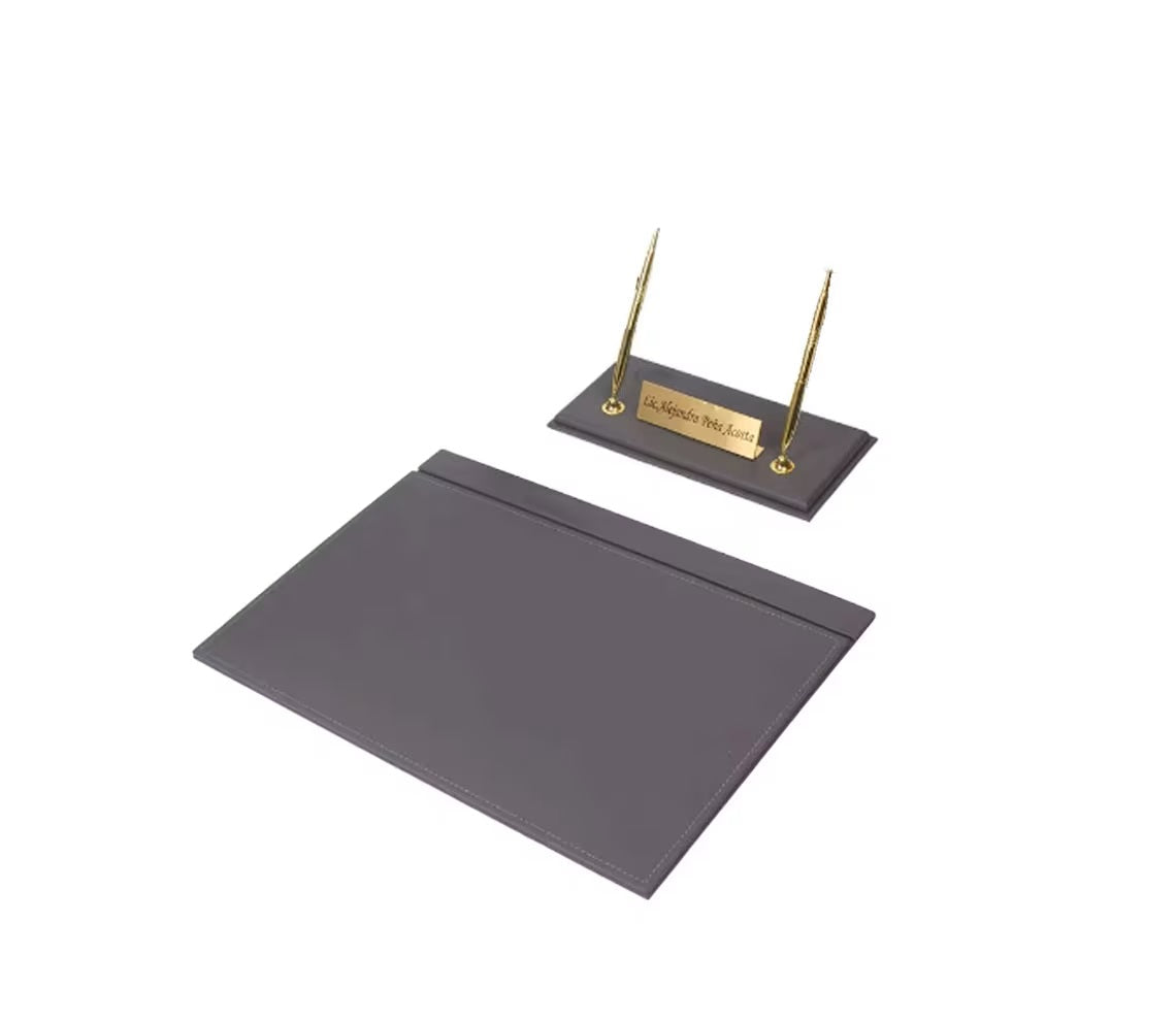 MOOG Leather Desk Set - Blue- 2 PCS