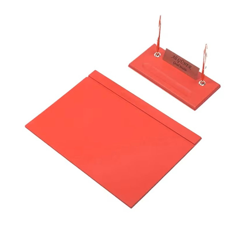 MOOG Leather Desk Set - Orange- 2 PCS