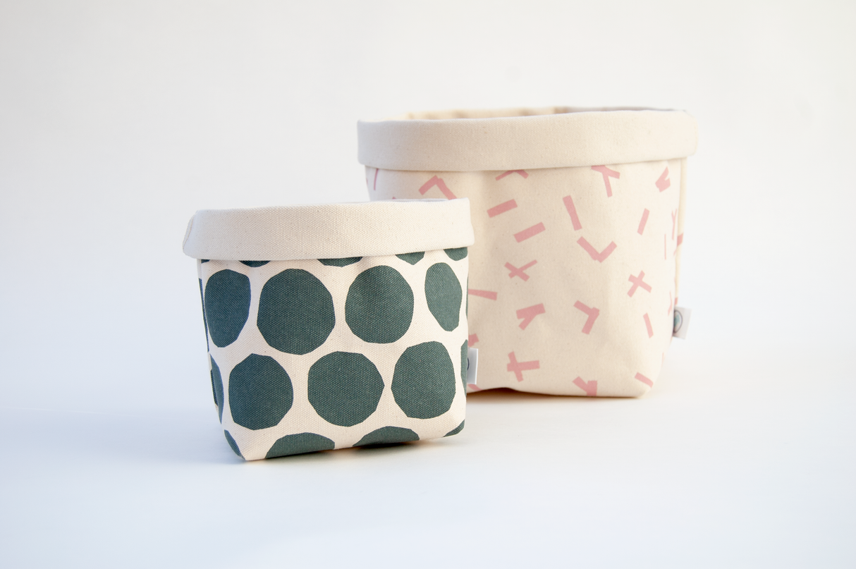 Large Circles Canvas Bin