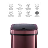 Rectangular Motion Sensor Trash Can 3.2 Gallon Stainless Steel | DZT-12-5