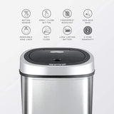 Rectangular Motion Sensor Trash Can 11.09 Gallon | DZT-42-9