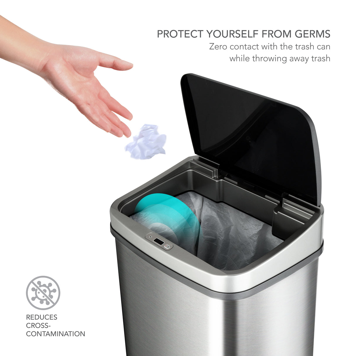 Rectangular Motion Sensor Trash Can 13.2 Gallon | DZT-50-28