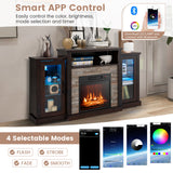Fireplace TV Stand with 16-Color Led Lights for TVs up to 65 Inch