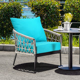 Deep Seat Chair Cushion Pads Set with Rope Belts for Indoor and Outdoor