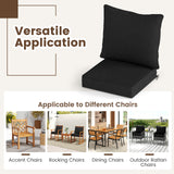 Deep Seat Chair Cushion Pads Set with Rope Belts for Indoor and Outdoor