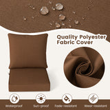 Deep Seat Chair Cushion Pads Set with Rope Belts for Indoor and Outdoor