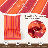 Deep Seat Chair Cushion Pads Set with Rope Belts for Indoor and Outdoor