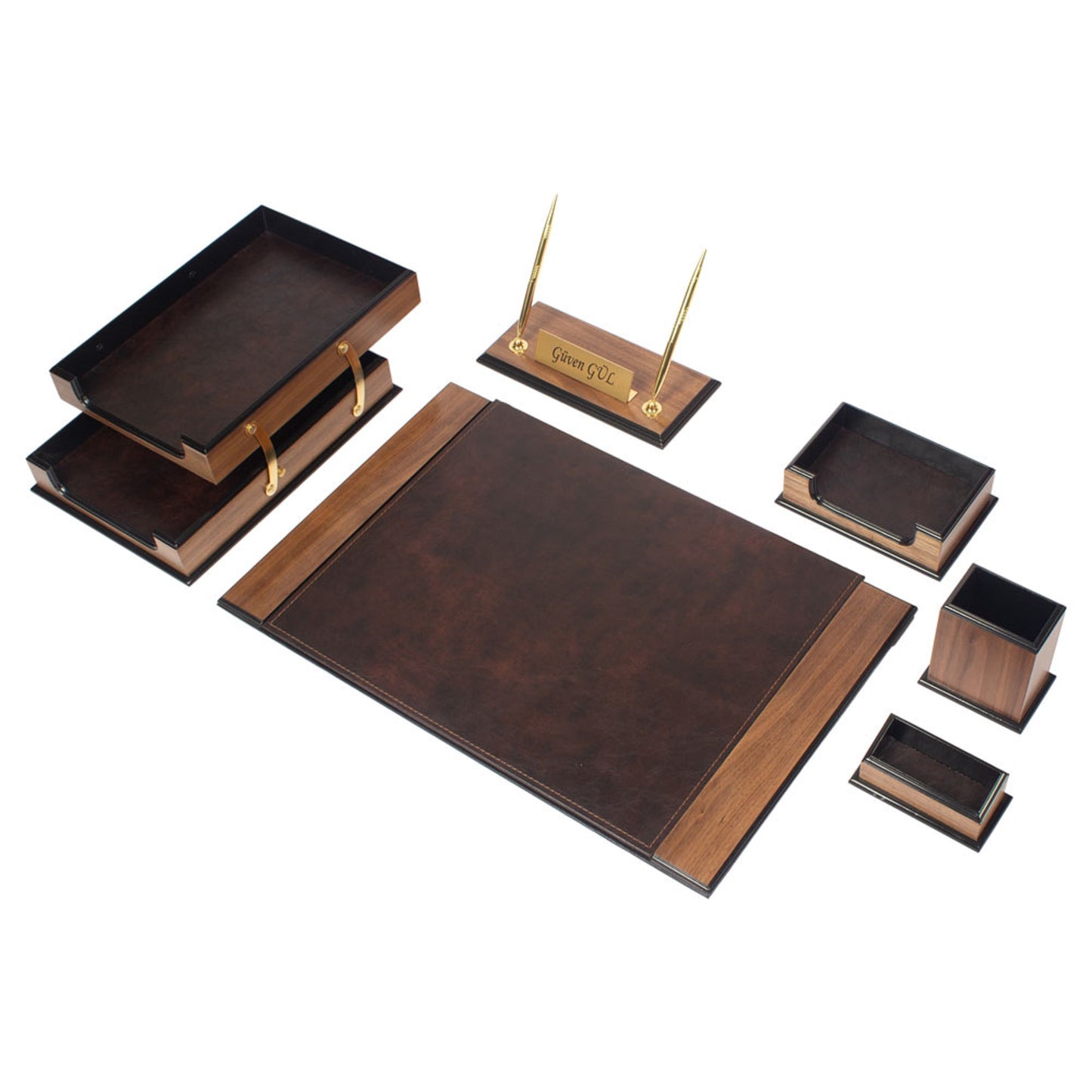 MOOG Wooden Prestige Black Desk Set - 8 PCS