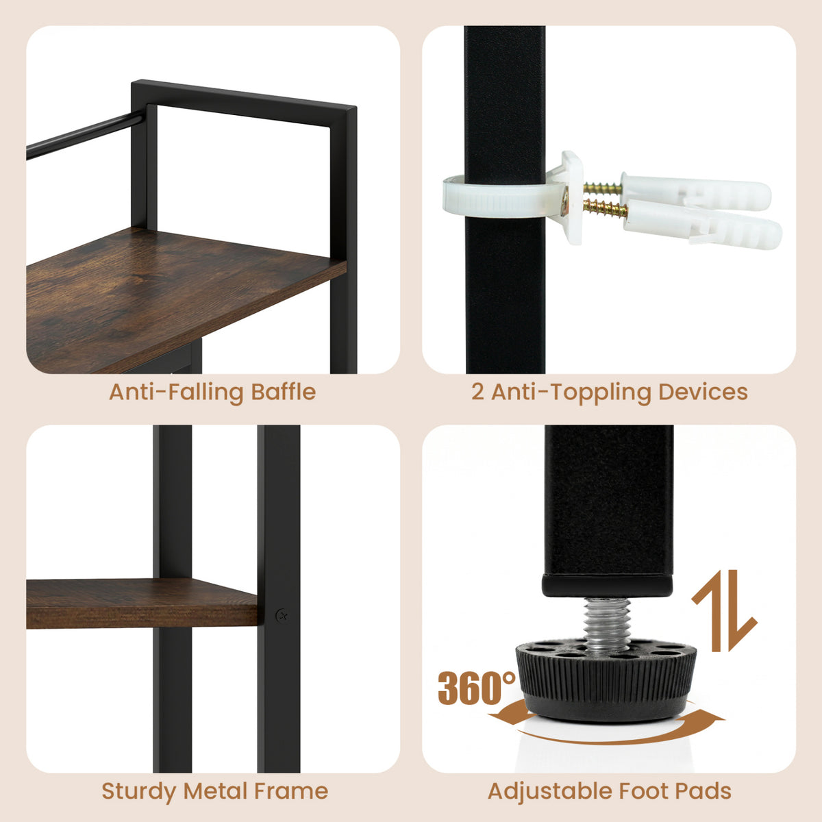 Desktop Bookshelf 38.5" W with Storage Display Rack for Home Office