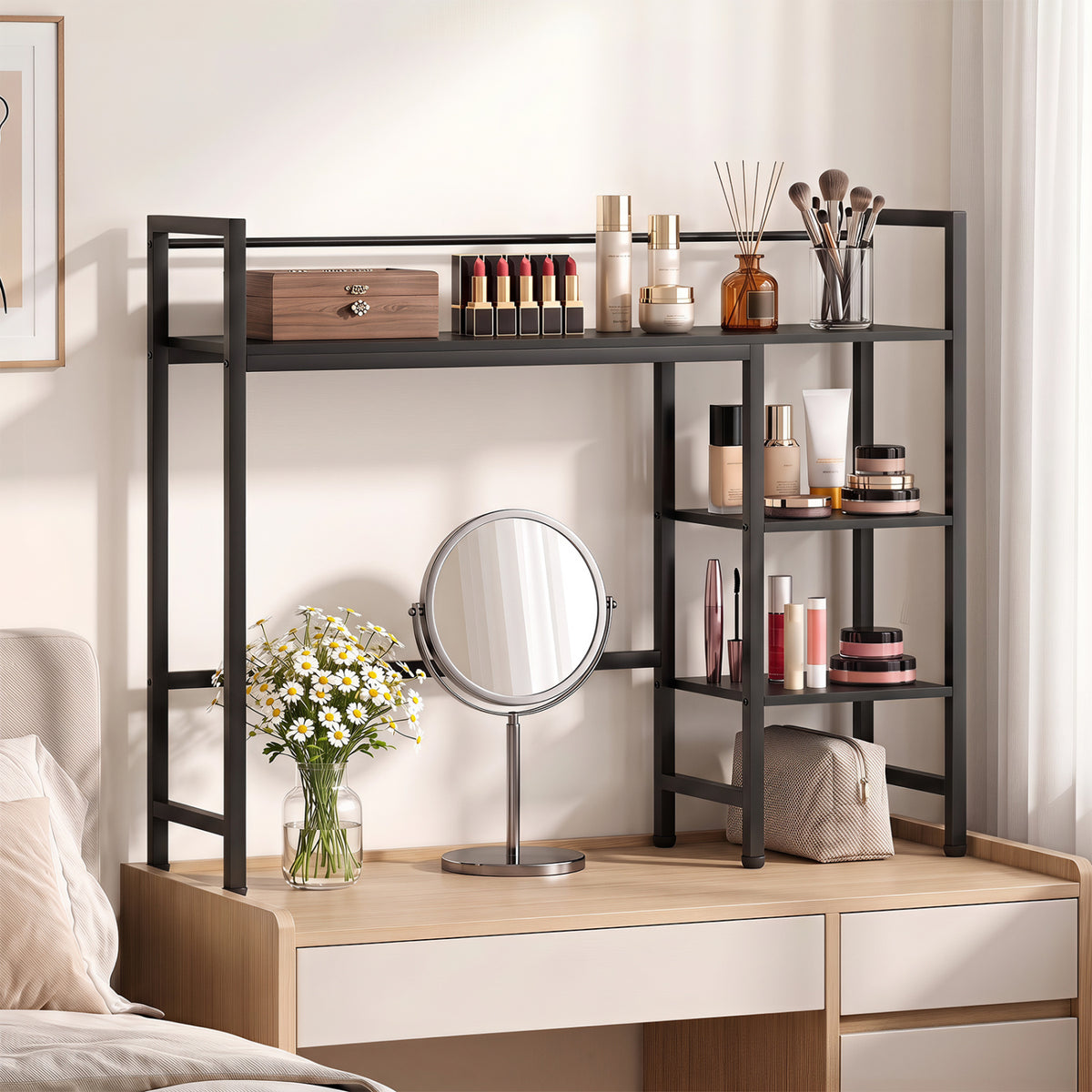 Desktop Bookshelf 38.5" W with Storage Display Rack for Home Office