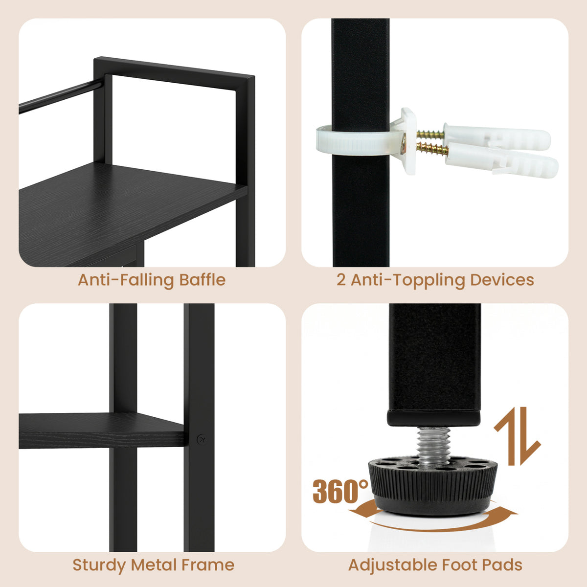Desktop Bookshelf 38.5" W with Storage Display Rack for Home Office
