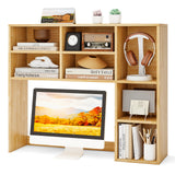 Desktop Bookshelf with 7 Open Cubbies and 3 Adjustable Shelves