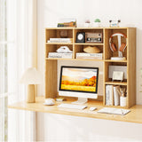 Desktop Bookshelf with 7 Open Cubbies and 3 Adjustable Shelves