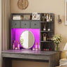 Desktop Bookshelf with LED Lights 5-Tier Shelves and 3 Drawers for Home Officce