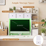 Desktop Bookshelf with LED Lights 5-Tier Shelves and 3 Drawers for Home Officce