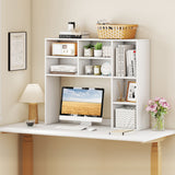 Desktop Bookshelf with 7 Open Cubbies and 3 Adjustable Shelves