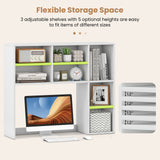 Desktop Bookshelf with 7 Open Cubbies and 3 Adjustable Shelves