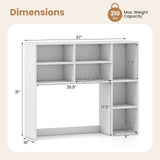 Desktop Bookshelf with 7 Open Cubbies and 3 Adjustable Shelves