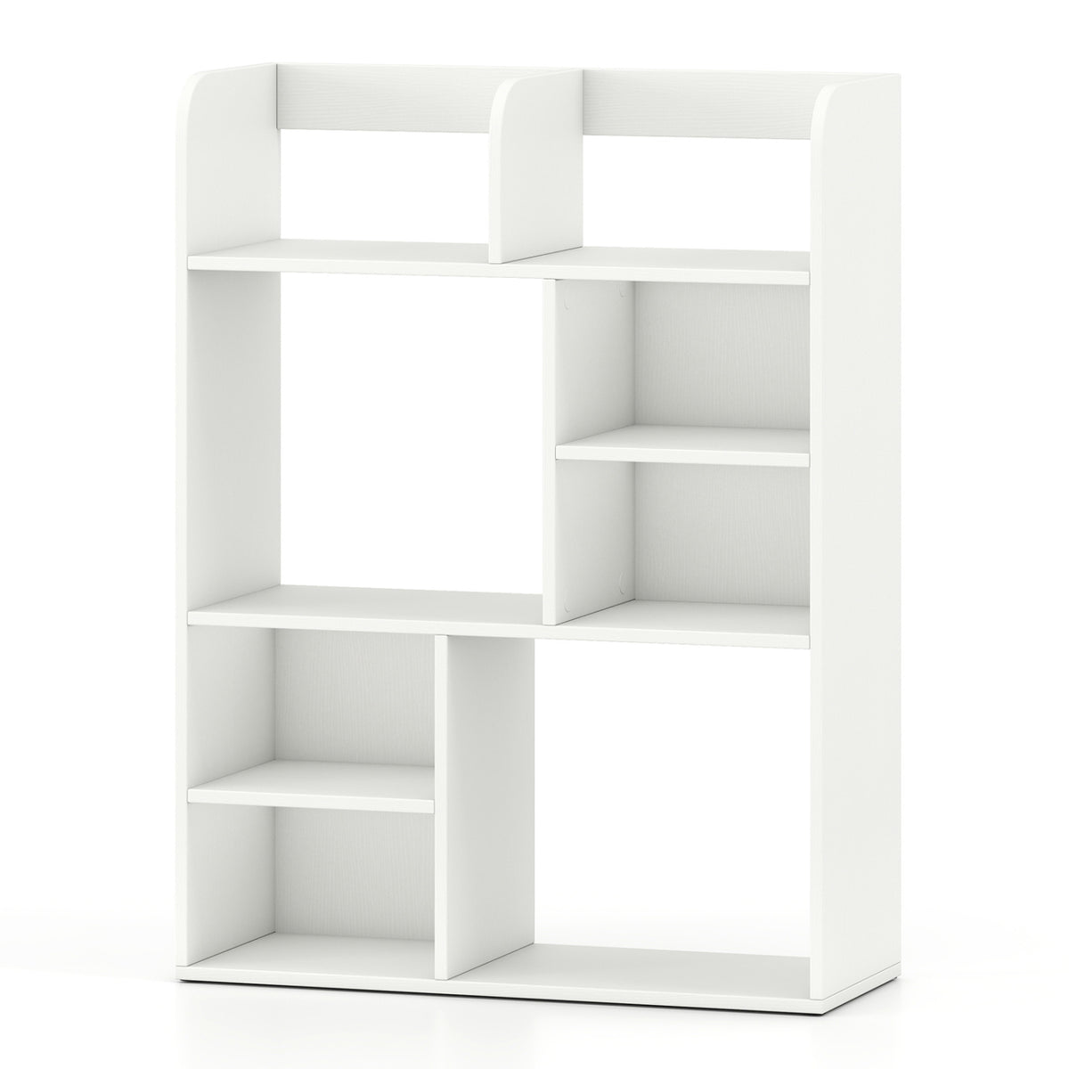 Desktop Display Rack with 8 Open Cubes for Home Office-White