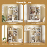 Desktop Display Rack with 8 Open Cubes for Home Office-White