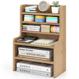 Desktop Organizer 6-Tier Mini Storage Rack with 2 Removable Shelves