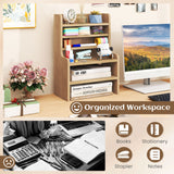 Desktop Organizer 6-Tier Mini Storage Rack with 2 Removable Shelves