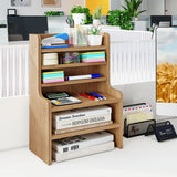 Desktop Organizer 6-Tier Mini Storage Rack with 2 Removable Shelves