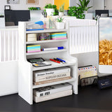Desktop Organizer 6-Tier Mini Storage Rack with 2 Removable Shelves