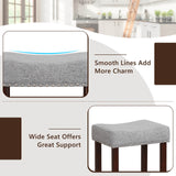 29 Inch Set of 2 Height Upholstered Bar Stool with Solid Rubber Wood Legs and Footrest