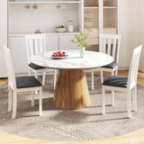 Dining Chair Set of 2 Upholstered Wooden Kitchen Chairs with Padded Seat and Rubber Wood Frame