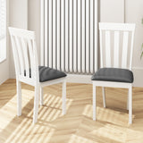 Dining Chair Set of 2 Upholstered Wooden Kitchen Chairs with Padded Seat and Rubber Wood Frame