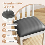 Dining Chair Set of 2 Upholstered Wooden Kitchen Chairs with Padded Seat and Rubber Wood Frame