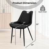 Dining Chair Set of 4 Faux Leather Upholstered Kitchen Chairs with Metal Legs