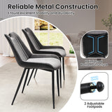 Dining Chair Set of 4 Faux Leather Upholstered Kitchen Chairs with Metal Legs