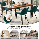 Dining Chair Set of 4 Faux Leather Upholstered Kitchen Chairs with Metal Legs