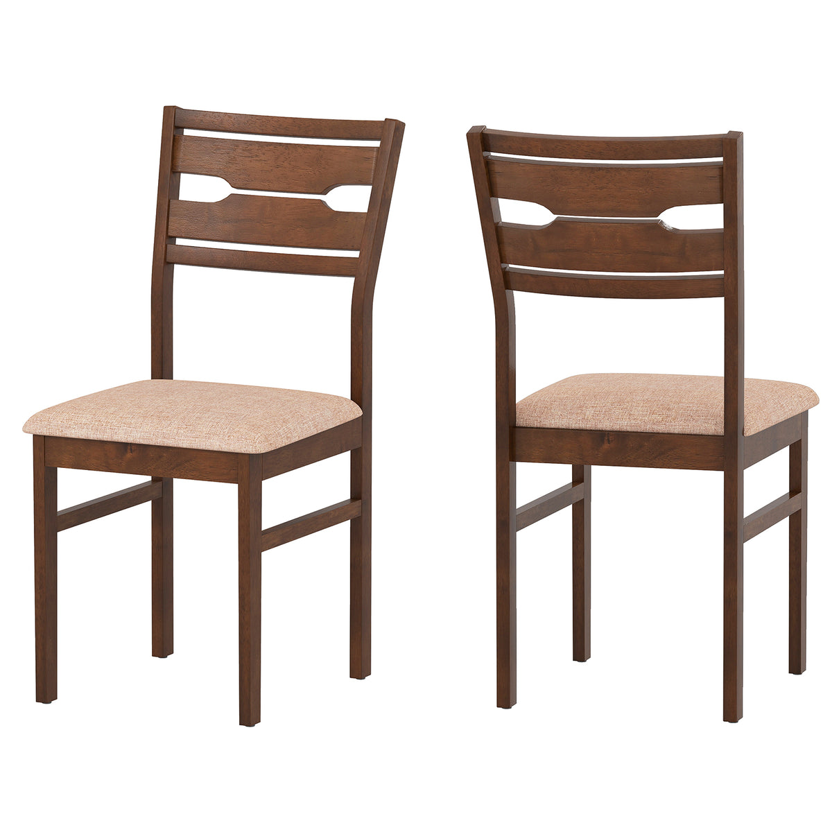 Dining Chair Set of 2/4 with Rubber Wood Frame and Padded Seat-2/Seat-4