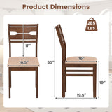 Dining Chair Set of 2/4 with Rubber Wood Frame and Padded Seat-2/Seat-4