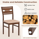 Dining Chair Set of 2/4 with Rubber Wood Frame and Padded Seat-2/Seat-4