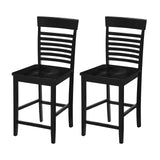 Dining Chair Set of 2 with Footrests and Solid Wood Frame