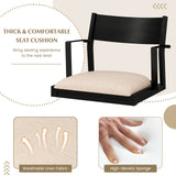 Dining Chair with Contoured Backrest and Padded Seat Set of 2-Beige