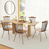 Dining Chair with Spindle Back and Ergonomic Contoured Seat Set of 2-Natural