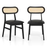 Indoor Mid Century Wood Dining Chairs Set of 2  for Dining Room