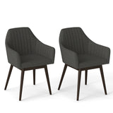 Dining Chairs Set of 2 Upholstered Accent Chairs with Comfy Padded Backrest and Seat