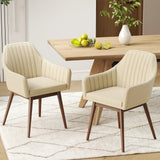 Dining Chairs Set of 2 Upholstered Accent Chairs with Comfy Padded Backrest and Seat
