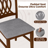 Dining Chairs Set of 2 Dining Room Chairs with Padded Seat for Kitchen Living Room-Walnut