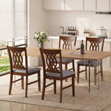 Dining Chairs Set of 2 Dining Room Chairs with Padded Seat for Kitchen Living Room-Walnut