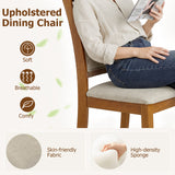 Dining Chairs Set of 2 Dining Room Chairs with Rubber Wood Frame-Brown